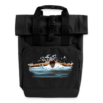 Schwimmer - Rolltop Rucksack mit zwei Griffen - Schwarz - Vorne