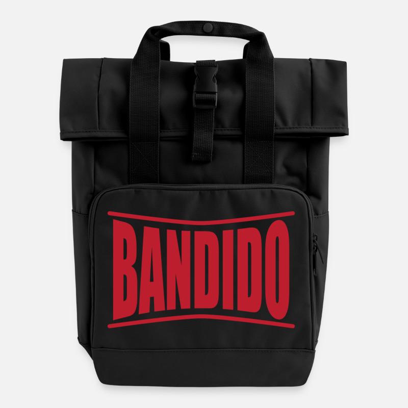 bandido t shirt design Bandit bandit bandit - Roll Top Backpack with Two Handles - black