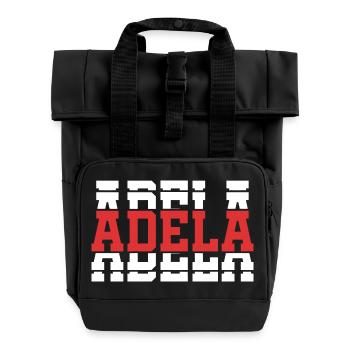 T-Shirt Adelia T-Shirt Geschenkidee gestapelter Text - Rolltop Rucksack mit zwei Griffen - Schwarz - Vorne