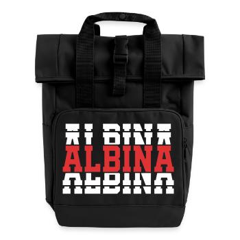 t-shirt Albina t-shirt idée cadeau texte empilé - Sac à dos Roll Top à deux anses - noir - Devant