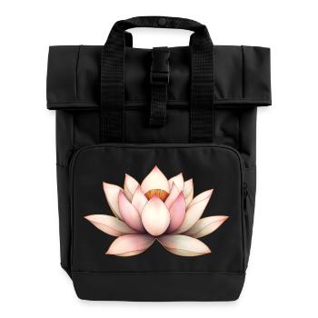 Lotusblüte - Rolltop Rucksack mit zwei Griffen - Schwarz - Vorne