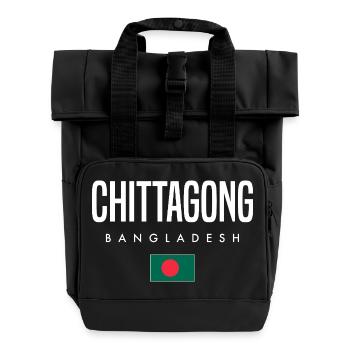 Chittagong, Bangladesh - Roll Top Backpack with Two Handles - black - Front