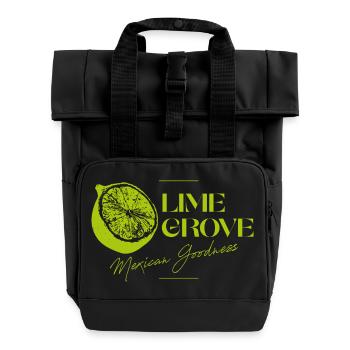 Lime Grove Logo de la bonté mexicaine - Sac à dos Roll Top à deux anses - noir - Devant