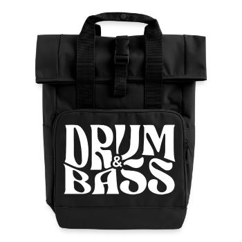 Drum & Bass Fette Glyphen - Rolltop Rucksack mit zwei Griffen - Schwarz - Vorne