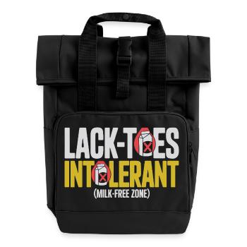 Lack Toes Intolerant Milk Free Zone - Roll Top Backpack with Two Handles - black - Front