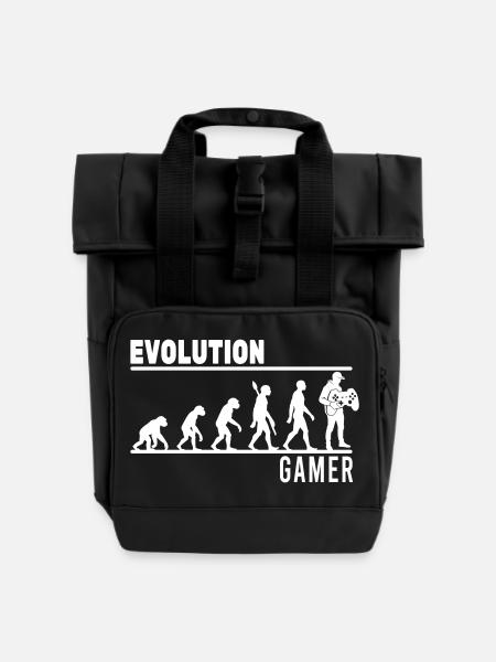 evolution gamer - Rolltop Rucksack mit zwei Griffen - Schwarz