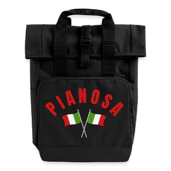 Pianosa Italian Flags  - Roll Top Backpack with Two Handles - black - Front