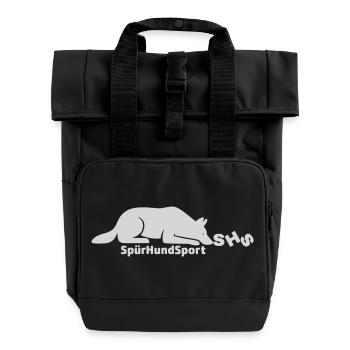 SHS Logo hellgrau - Rolltop Rucksack mit zwei Griffen - Schwarz - Vorne