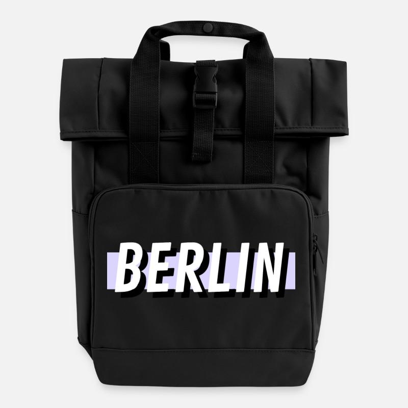 Berlin - Rolltop Rucksack mit zwei Griffen - Schwarz