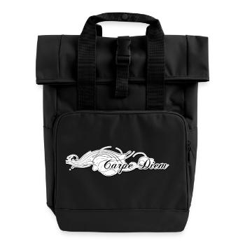 Carpe Diem - Rolltop Rucksack mit zwei Griffen - Schwarz - Vorne