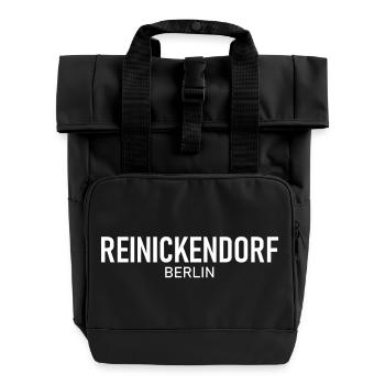 Reinickendorf - Berlin - Bezirk - Deutschland - Rolltop Rucksack mit zwei Griffen - Schwarz - Vorne
