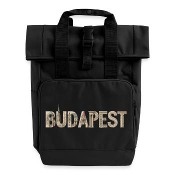 BUDAPEST – Architectural Typography Design - Rolltop Rucksack mit zwei Griffen - Schwarz - Vorne
