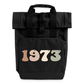 1973 - Roll Top Backpack with Two Handles - black - Front