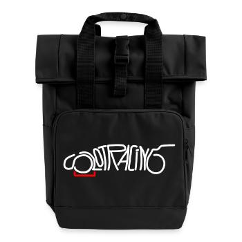 Slot racing slot car white / red - Roll Top Backpack with Two Handles - black - Front