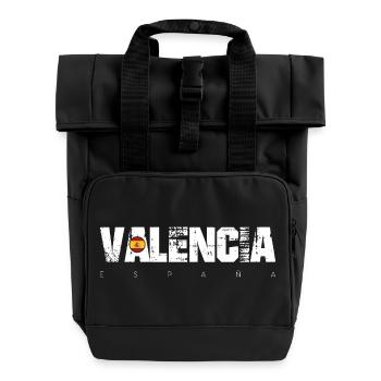 Valencia España Bold Typography - Roll Top Backpack with Two Handles - black - Front