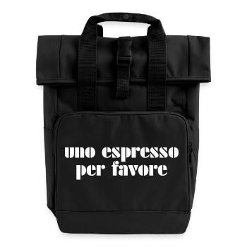 Espresso Coffee Italy - Rolltop Rucksack mit zwei Griffen - Schwarz - Vorne