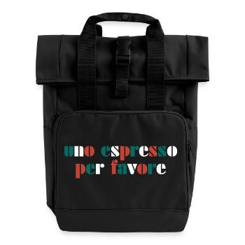 Espresso Italien Italien - Rolltop Rucksack mit zwei Griffen - Schwarz - Vorne