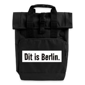 This is Berlin. Urban. City. capital. Verdict - Roll Top Backpack with Two Handles - black - Front