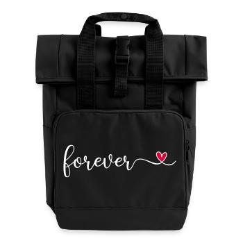 für immer - Rolltop Rucksack mit zwei Griffen - Schwarz - Vorne