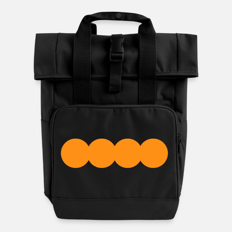 Simple Circle - Roll Top Backpack with Two Handles - black