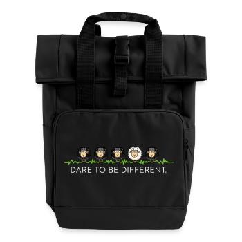 Be Different – Schwarzes Schaf - Rolltop Rucksack mit zwei Griffen - Schwarz - Vorne