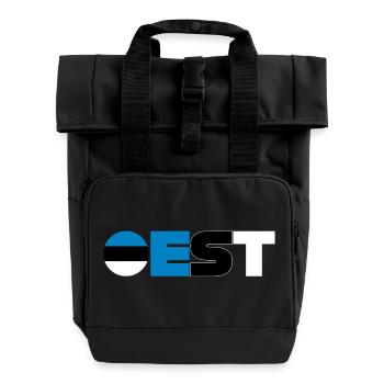 Estonia - Roll Top Backpack with Two Handles - black - Front