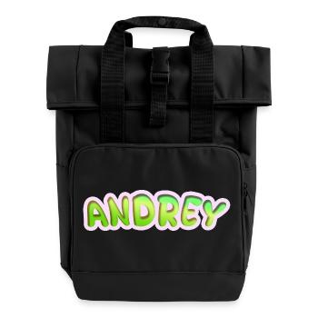 Andrey as a profession - Roll Top Backpack with Two Handles - black - Front