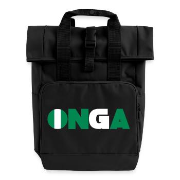 Nigeria - Roll Top Backpack with Two Handles - black - Front