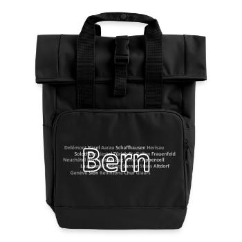 Schweizer Städte Bern - Rolltop Rucksack mit zwei Griffen - Schwarz - Vorne