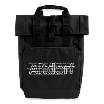Schweizer Städte Altdorf - Rolltop Rucksack mit zwei Griffen - Schwarz - Vorne