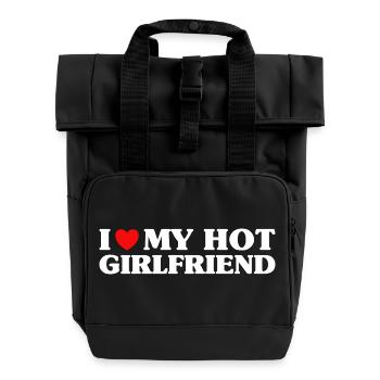 I Love My Hot Girlfriend Humour Saint Valentin - Sac à dos Roll Top à deux anses - noir - Devant