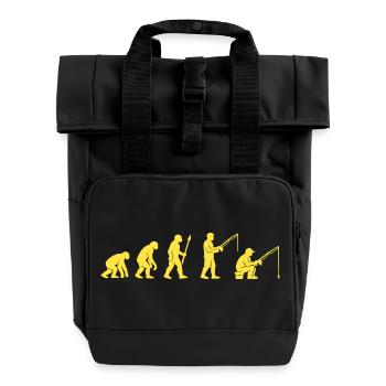 Fischereievolution Pfad Design - Rolltop Rucksack mit zwei Griffen - Schwarz - Vorne