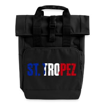 St. Tropez France Saint Tropez - Roll Top Backpack with Two Handles - black - Front