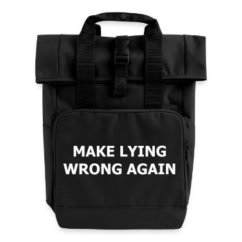 make_lying_wrong_again_whi - Rolltop Rucksack mit zwei Griffen - Schwarz - Vorne
