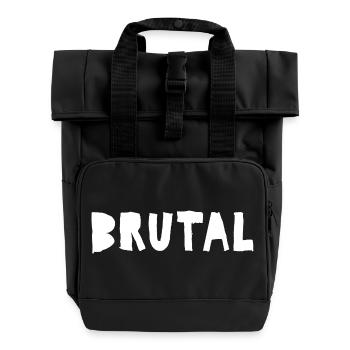 Conception brutale du logo Daged Bold - Sac à dos Roll Top à deux anses - noir - Devant