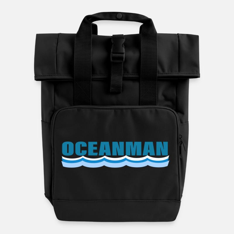 L’HOMME DE L’OCÉAN - Sac à dos Roll Top à deux anses - noir