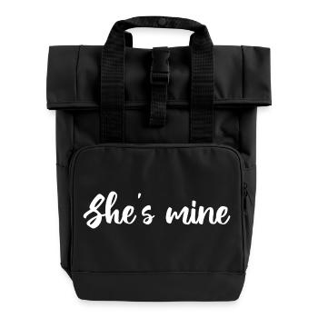 She_s Mine Design - Roll Top Backpack with Two Handles - black - Front