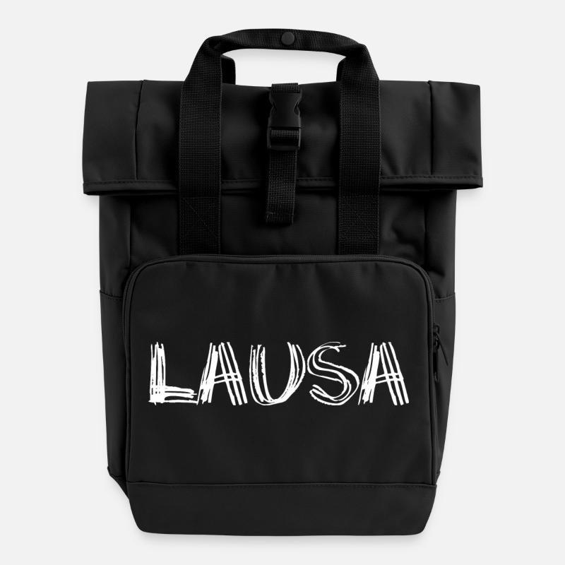 Lausa - Lauser - frech, Austrian dialect - Roll Top Backpack with Two Handles - black