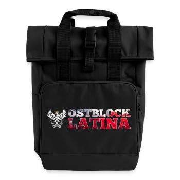 Ostblock Latina Polin Polen weißer Adler Geschenk - Rolltop Rucksack mit zwei Griffen - Schwarz - Vorne