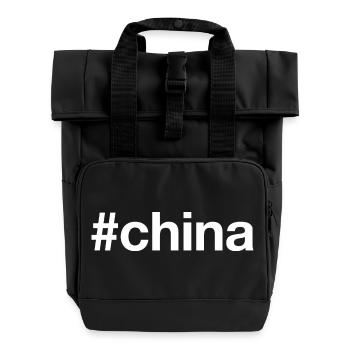 CHINE Hashtag - Sac à dos Roll Top à deux anses - noir - Devant