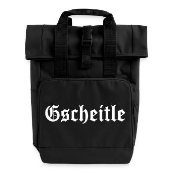 Gscheitle - Historisches Fraktal Design - Rolltop Rucksack mit zwei Griffen - Schwarz - Vorne