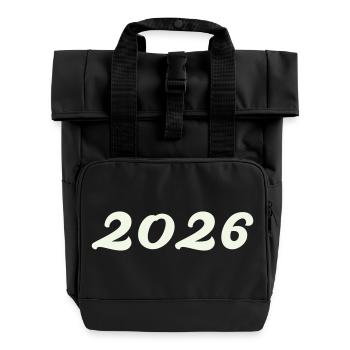 2026 - Rolltop Rucksack mit zwei Griffen - Schwarz - Vorne