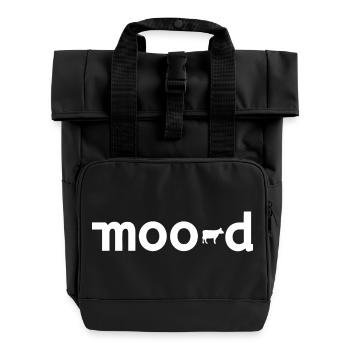 Mood Cow Pun Minimal - Sac à dos Roll Top à deux anses - noir - Devant