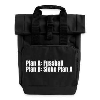 Plan A Fußball – Plan B - Rolltop Rucksack mit zwei Griffen - Schwarz - Vorne