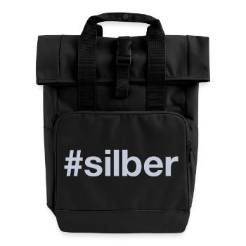 SILBER Hashtag - Rolltop Rucksack mit zwei Griffen - Schwarz - Vorne
