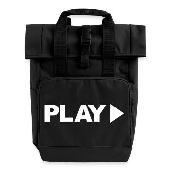 Play - Roll Top Backpack with Two Handles - black - Front