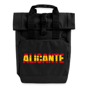 Alicante Flagge Spanien - Rolltop Rucksack mit zwei Griffen - Schwarz - Vorne