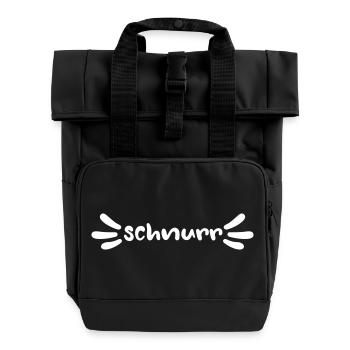 schnurren Katze Schnurrhaare Comic Katzen miau Fan - Rolltop Rucksack mit zwei Griffen - Schwarz - Vorne
