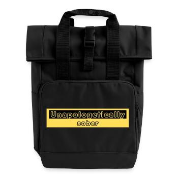 Unapologetically Sober – Recovery & Empowerment - Roll Top Backpack with Two Handles - black - Front