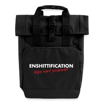 Enshittification - alles wird schlimmer! - Rolltop Rucksack mit zwei Griffen - Schwarz - Vorne